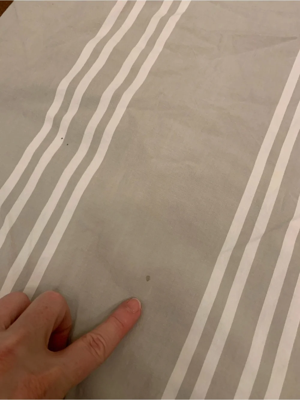 Pottery Barn Teen gray and white striped full/queen duvet cover